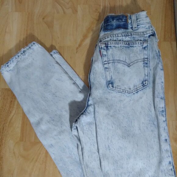 Vintage 90s Levi's 501 Button Fly Acid Wash Denim Jeans 9 - Picture 1 of 7